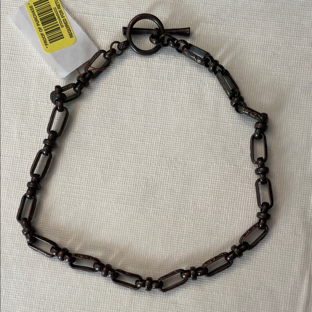 NWT Dark Metal neck Chain brown necklace choker